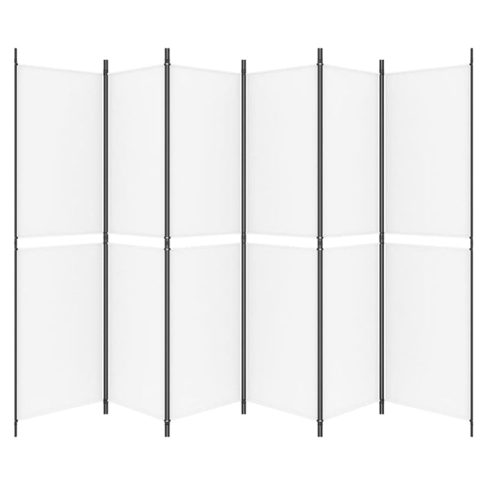 6-panel Room Divider White 300x200 Cm Fabric Tpbxtn