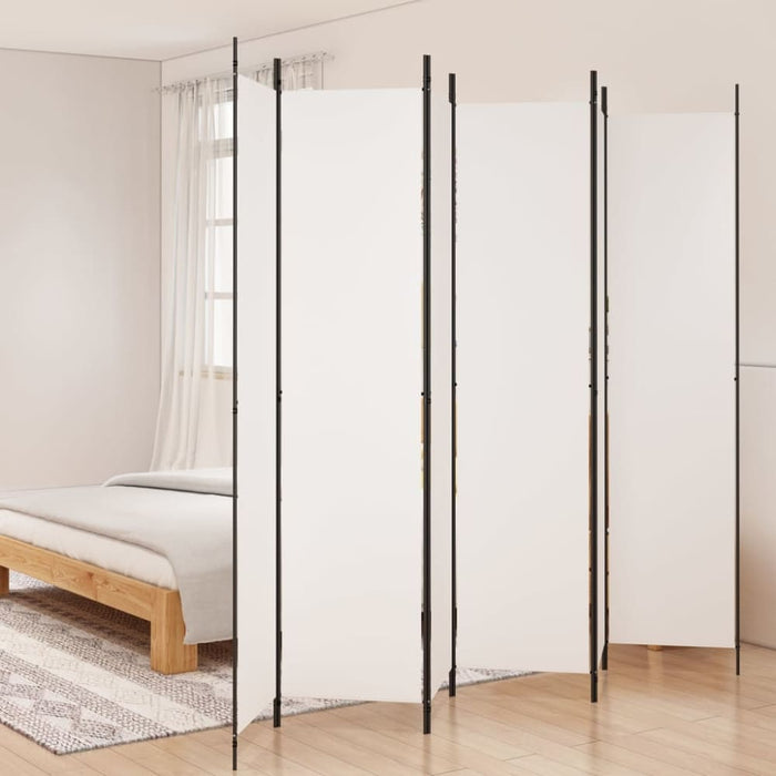 6-panel Room Divider White 300x220 Cm Fabric Tpbxbl