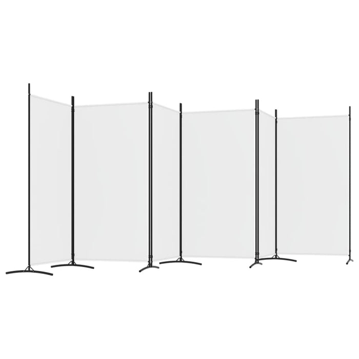 6-panel Room Divider White 520x180 Cm Fabric Tpbxib