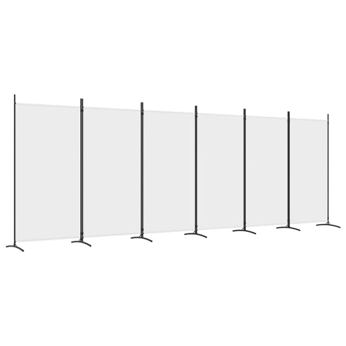 6-panel Room Divider White 520x180 Cm Fabric Tpbxib