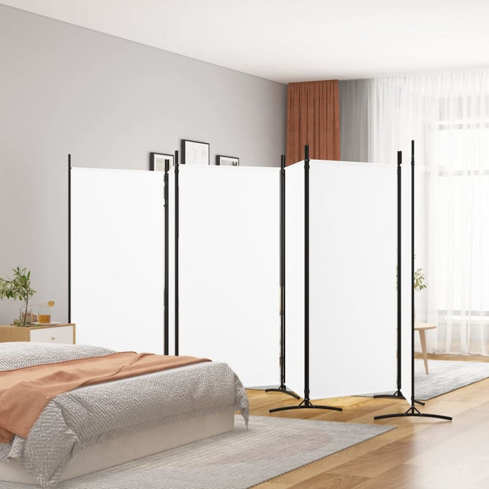 6-panel Room Divider White 520x180 Cm Fabric Tpbxib