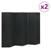 6-panel Room Dividers 2 Pcs Black 240x180 Cm Steel Tbkpokk