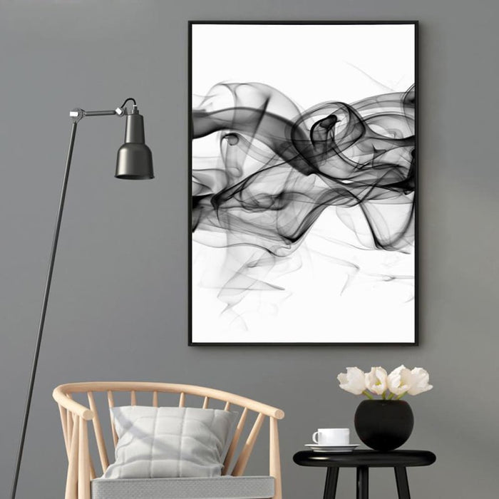 60cmx90cm Stylish Abstract Black 2 Sets Frame Canvas Wall