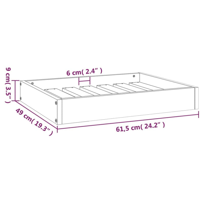 Dog Bed 61.5x49x9 Cm Solid Wood Pine Nxbnpo