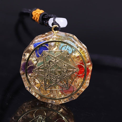 7 Chakra Energy Pendant Orgonite Necklace Reiki Yoga