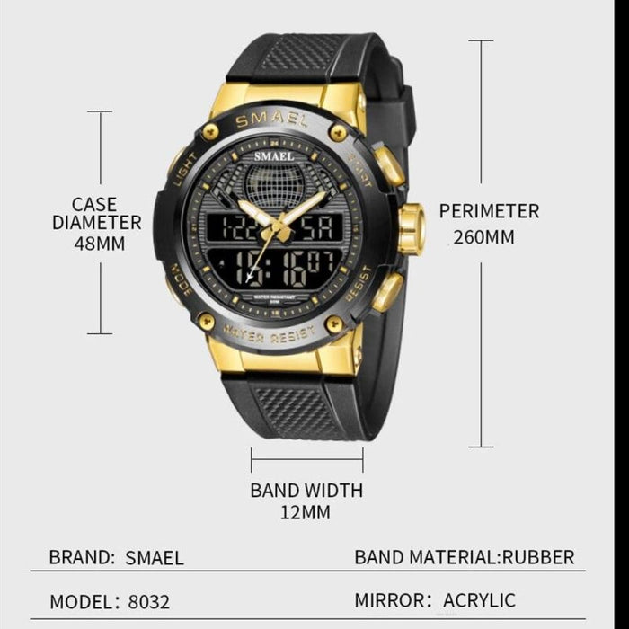 9 Functions Classic Digital Men’s Watch