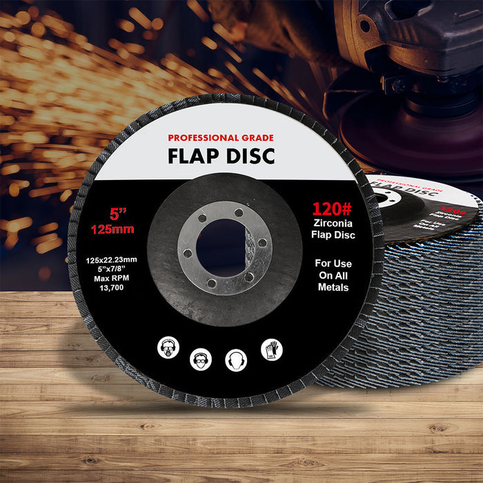 Goslash Picks Flap Discs 125mm 5" Zirconia Sanding Wheel 120 # Sander Grinding x50