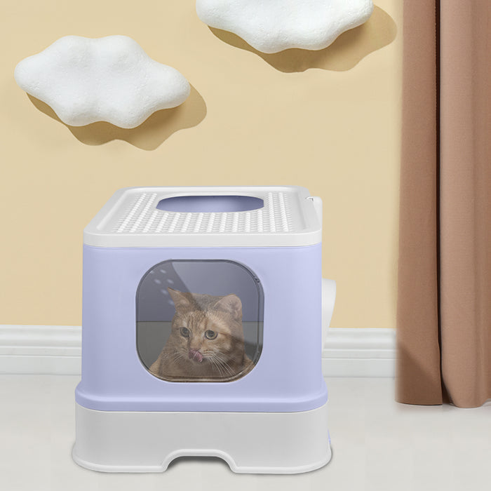 Cat Litter Box Fully Enclosed Toilet Purple