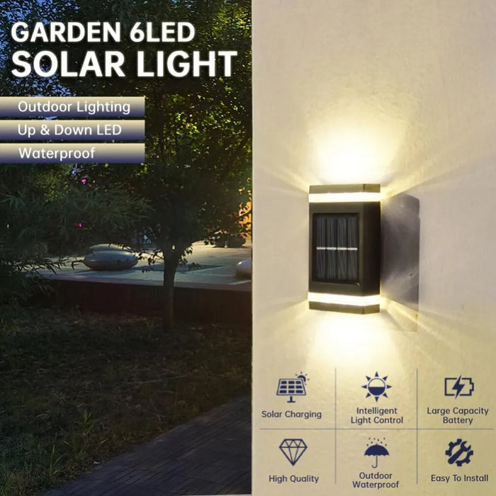 Waterproof Solar Powered Light UP and Down Lamp For Home Garden