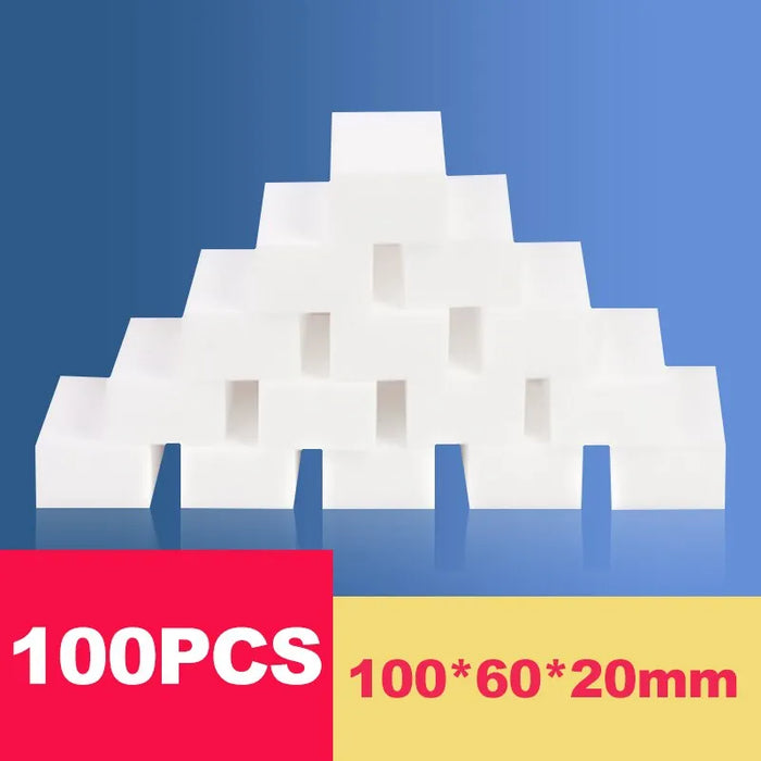 100pcs/Lot White Melamine Sponge Eraser for Dishwashing Kitchen Bathroom Cleaner