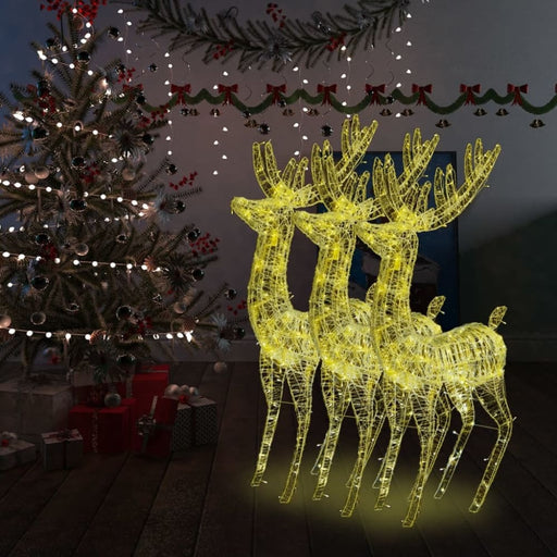 Xxl Acrylic Christmas Reindeers 250 Led 3 Pcs 180 Cm Warm