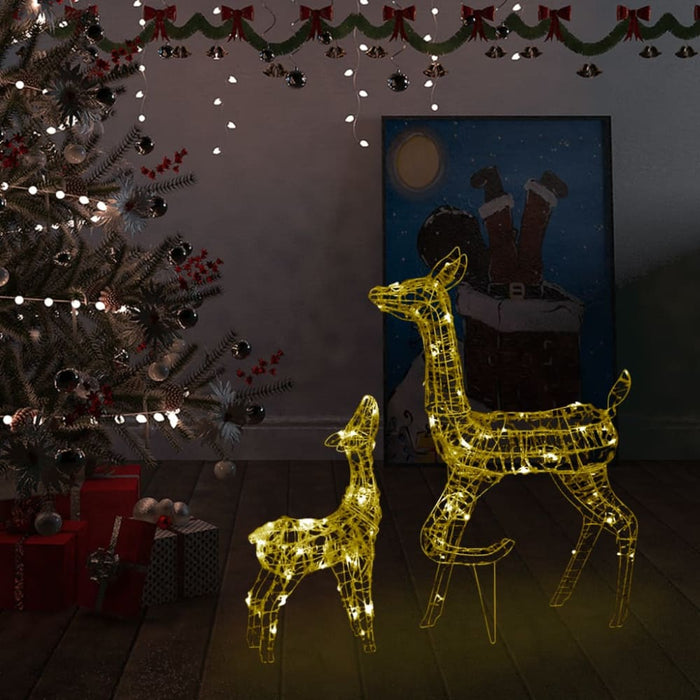 Acrylic Reindeer Family Christmas Decoration 160 Led Warm