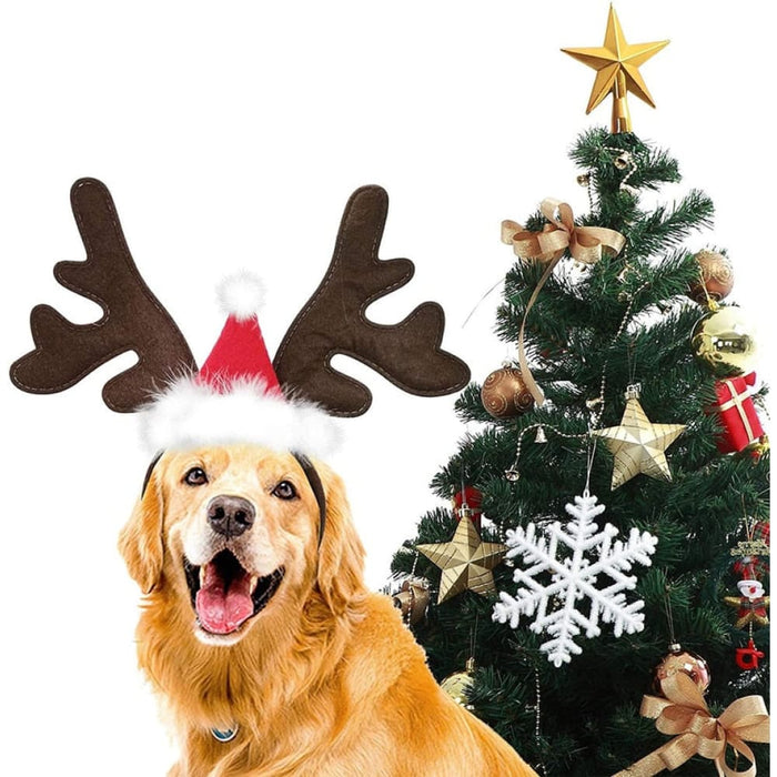 Adjustable Elastic Strap Reindeer Headwear Costumes For Dogs