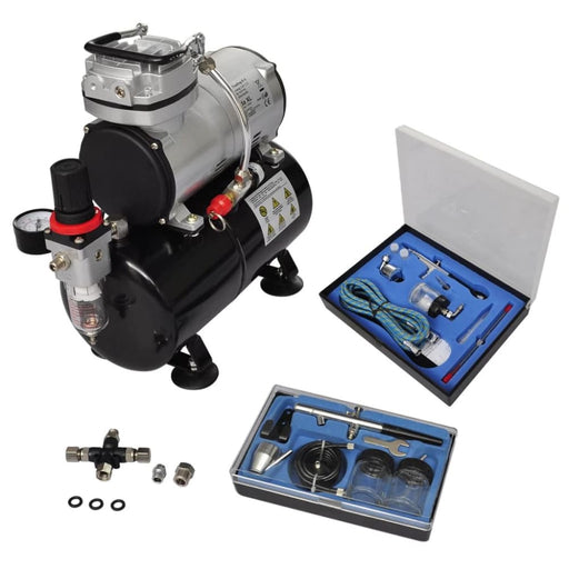 Airbrush Compressor Set With 2 Pistols Oabxnp