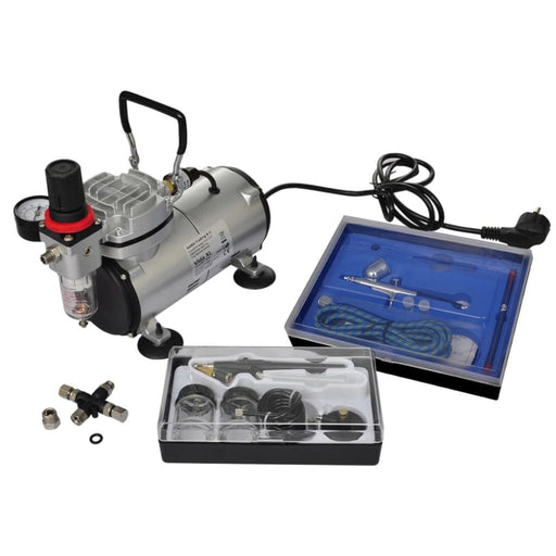 Airbrush Compressor Set With 2 Pistols Oabxnt