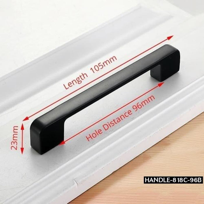 Aluminum Alloy Black Cabinet Handles American Style Solid