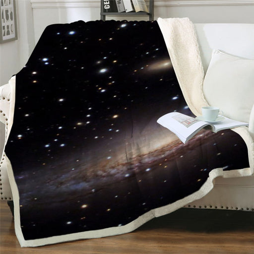 Amazing Galaxy Sherpa Blanket Universe Print Plush Throw