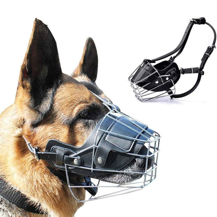 Anti-bite Adjustable Leather Straps Pet Wire Mouth Cover