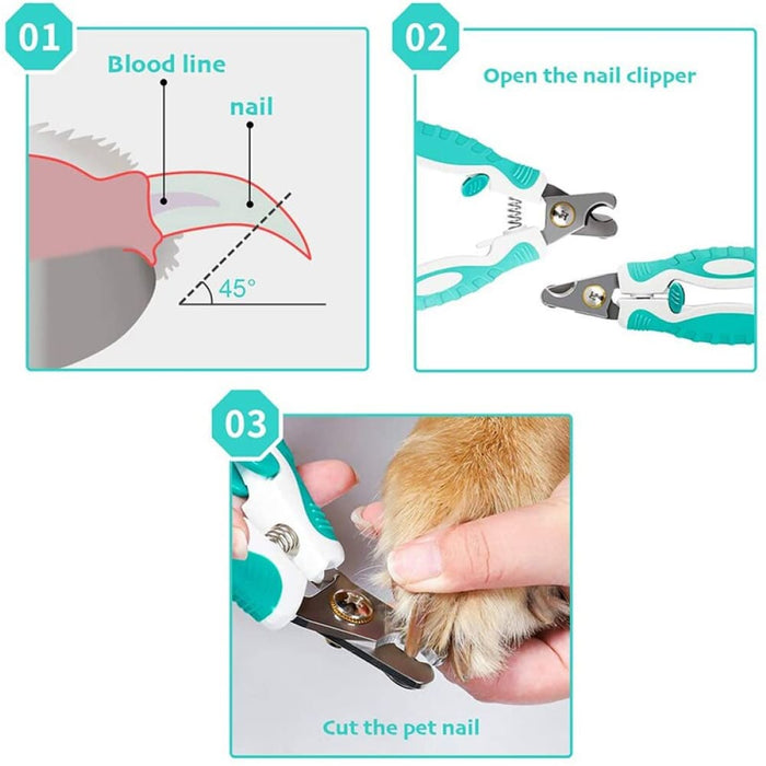 Anti-slip Ergonomic Handle Pet Nail Trimmer Grooming Tool