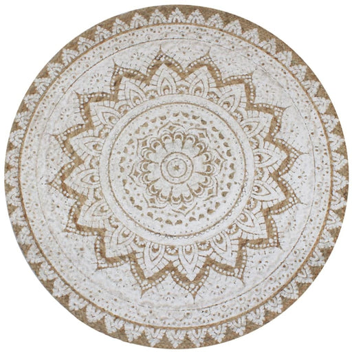 Area Rug Braided Jute Printed 150 Cm Round Xaptao