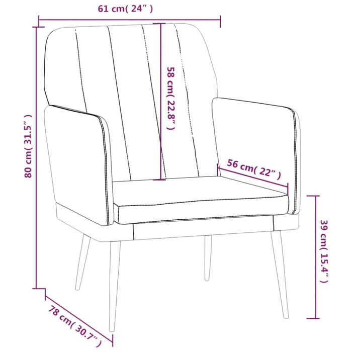 Armchair Black 61x78x80 Cm Faux Leather Tpotkx