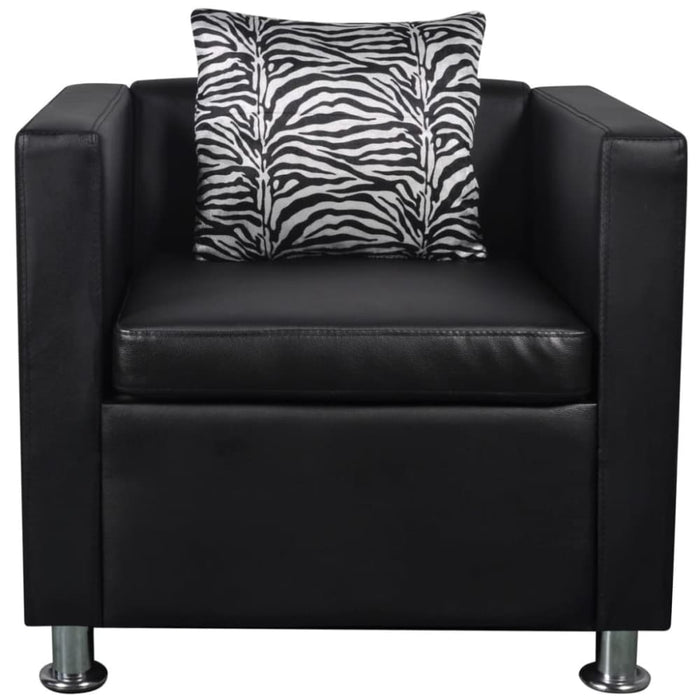 Armchair Black Faux Leather Gl8711