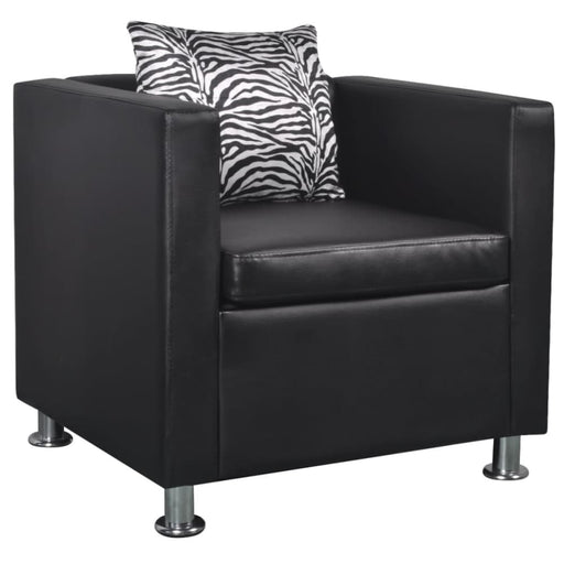 Armchair Black Faux Leather Gl8711