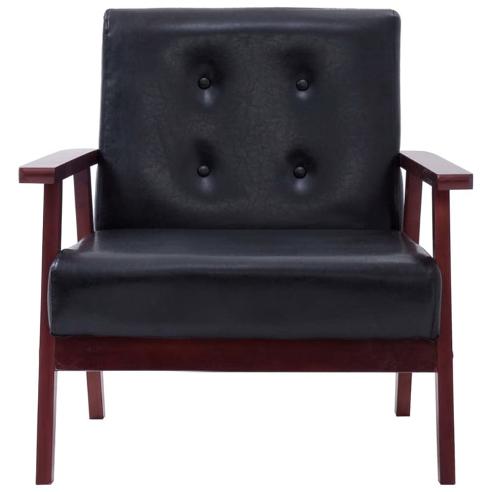 Armchair Black Faux Leather Xanlao