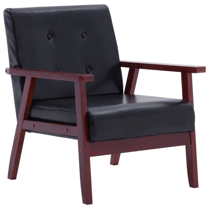 Armchair Black Faux Leather Xanlao