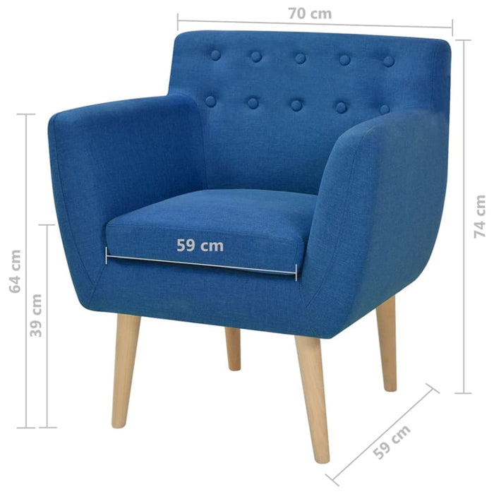 Armchair Blue Fabric Gl8626