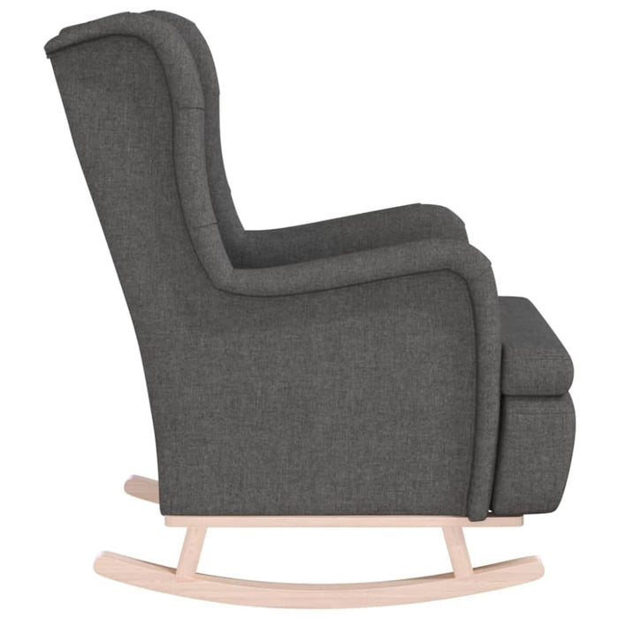 Armchair With Solid Rubber Wood Rocking Legs Dark Grey