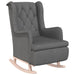 Armchair With Solid Rubber Wood Rocking Legs Light Grey