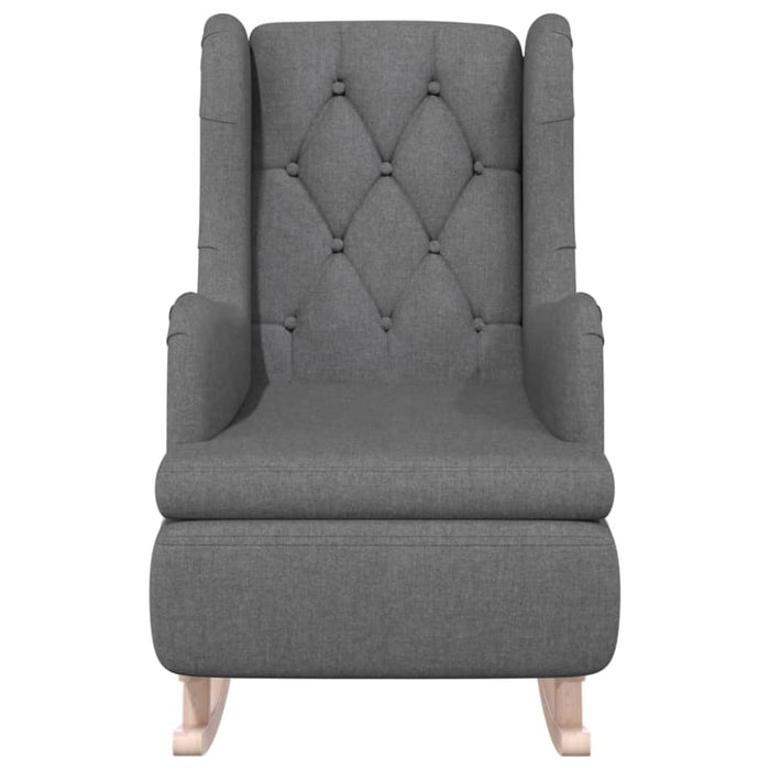 Armchair With Solid Rubber Wood Rocking Legs Light Grey