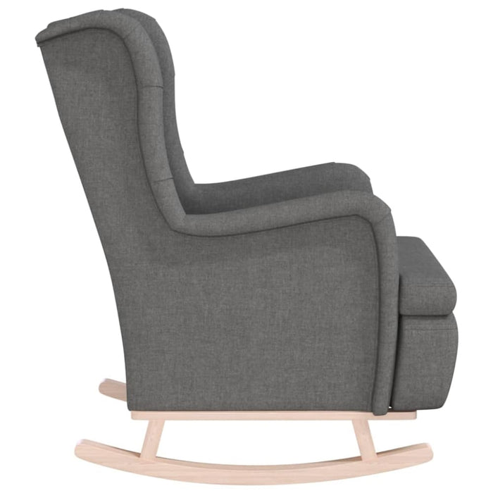 Armchair With Solid Rubber Wood Rocking Legs Light Grey