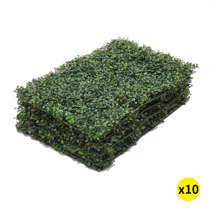 10x Artificial Boxwood Hedge Fake Vertical Garden Green