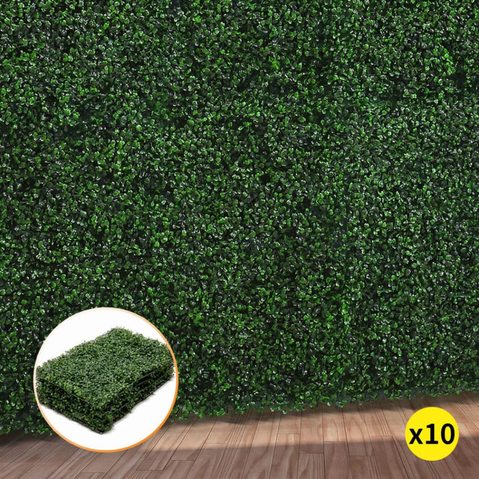 10x Artificial Boxwood Hedge Fake Vertical Garden Green