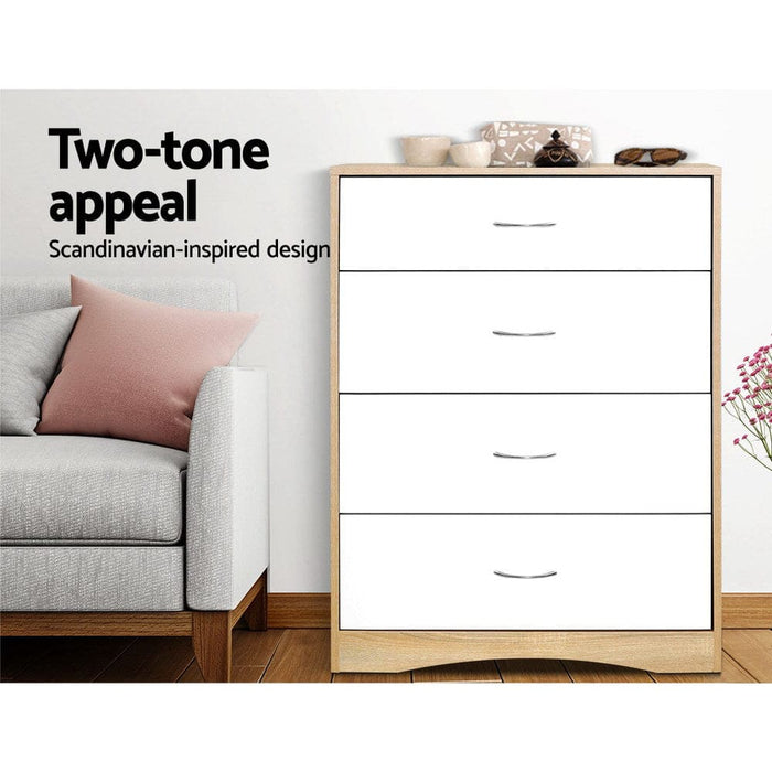 Artiss 4 Chest Of Drawers Tallboy Dresser Table Bedroom