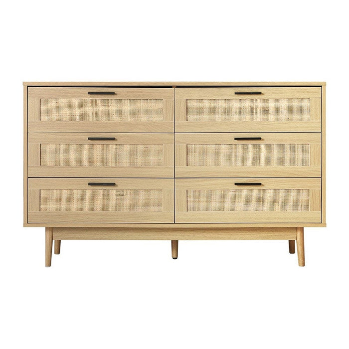 Artiss 6 Chest Of Drawers Rattan Tallboy Cabinet Bedroom