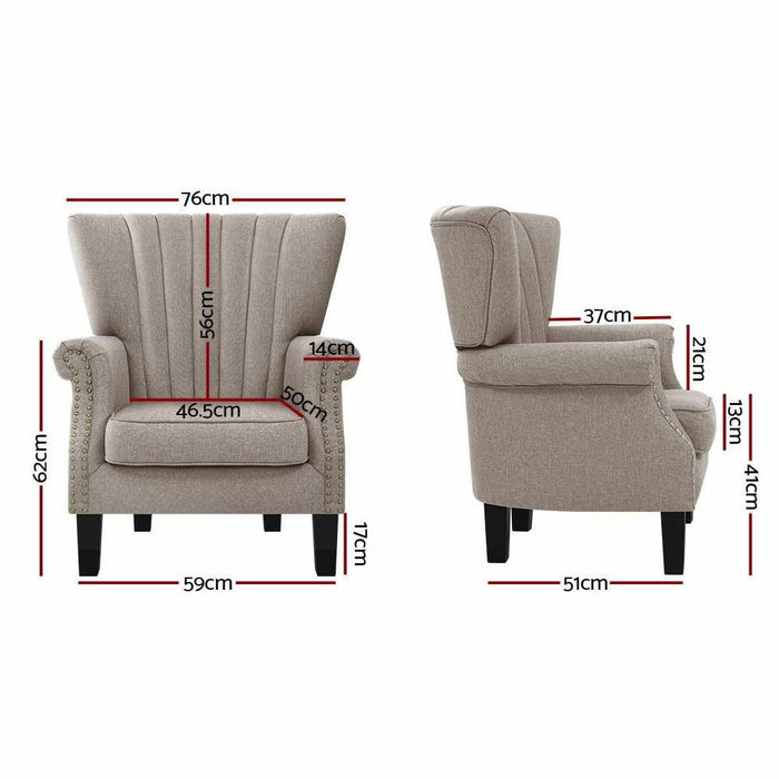 Artiss Armchair Lounge Chair Accent Chairs Armchairs Fabric