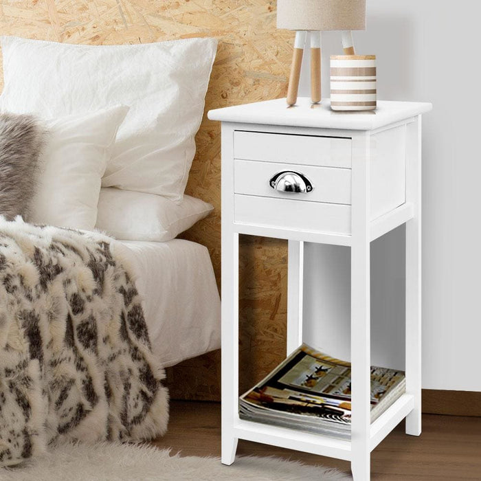 Artiss Bedside Table Nightstand Drawer Storage Cabinet Lamp