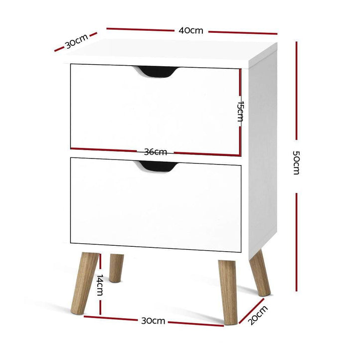 Artiss Bedside Tables Drawers Side Table Nightstand White