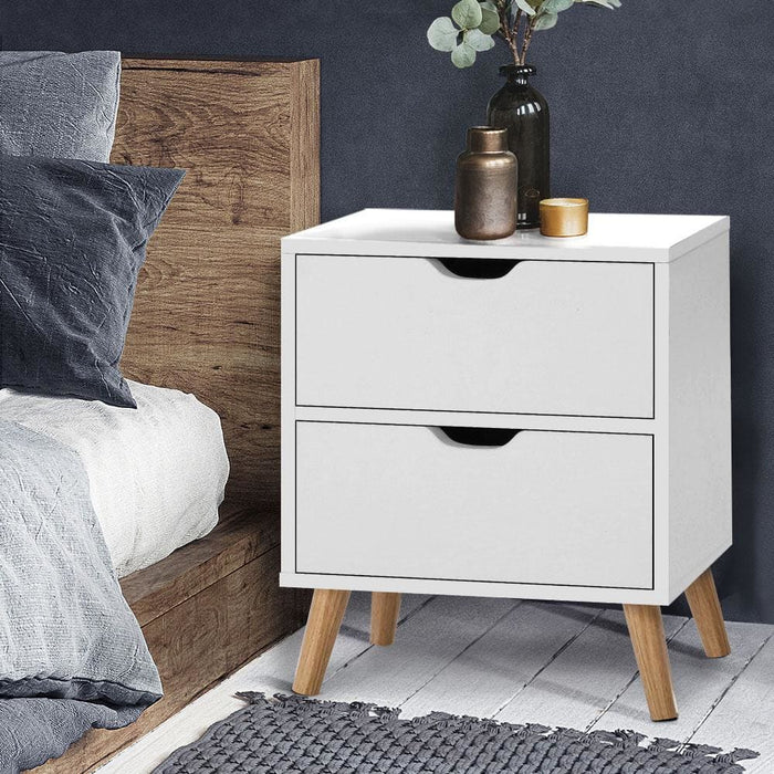 Artiss Bedside Tables Drawers Side Table Nightstand White