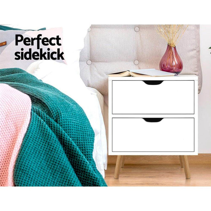 Artiss Bedside Tables Drawers Side Table Nightstand White