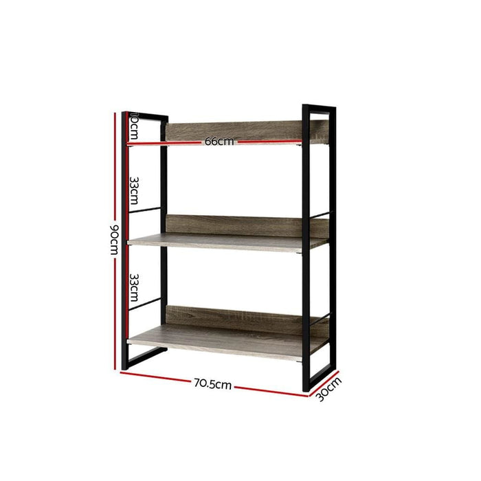 Artiss Bookshelf Display Shelves Metal Bookcase Wooden Book