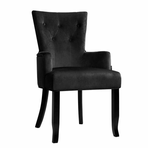 Artiss Dining Chairs French Provincial Chair Velvet Fabric