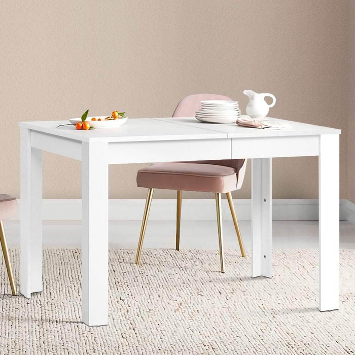 Artiss Dining Table 4 Seater Wooden Kitchen Tables White