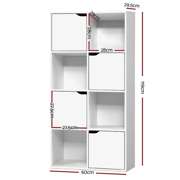 Artiss Display Shelf 8 Cube Storage 4 Door Cabinet