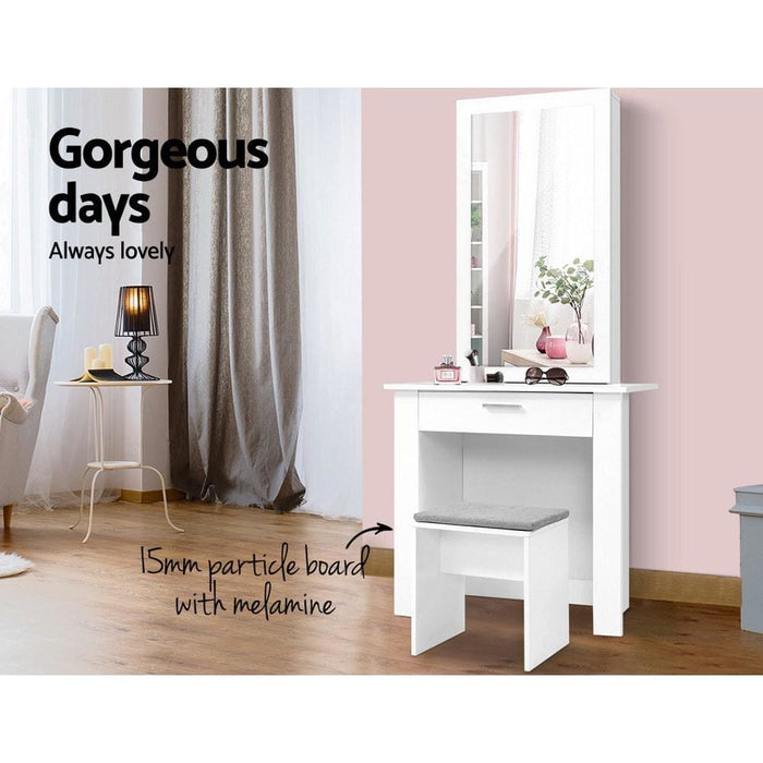 Artiss Dressing Table Mirror Stool Jewellery Cabinet Makeup