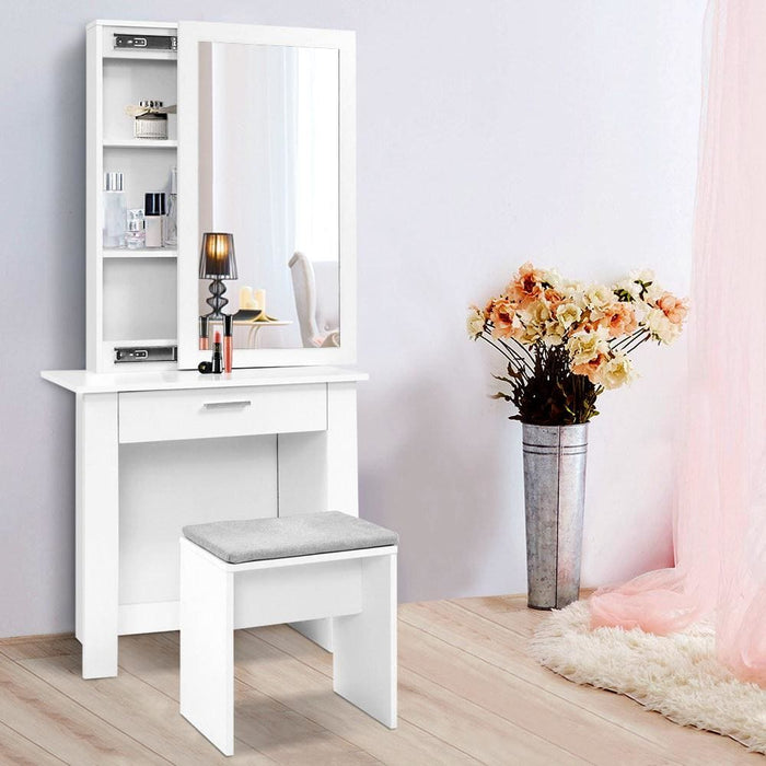 Artiss Dressing Table Mirror Stool Jewellery Cabinet Makeup