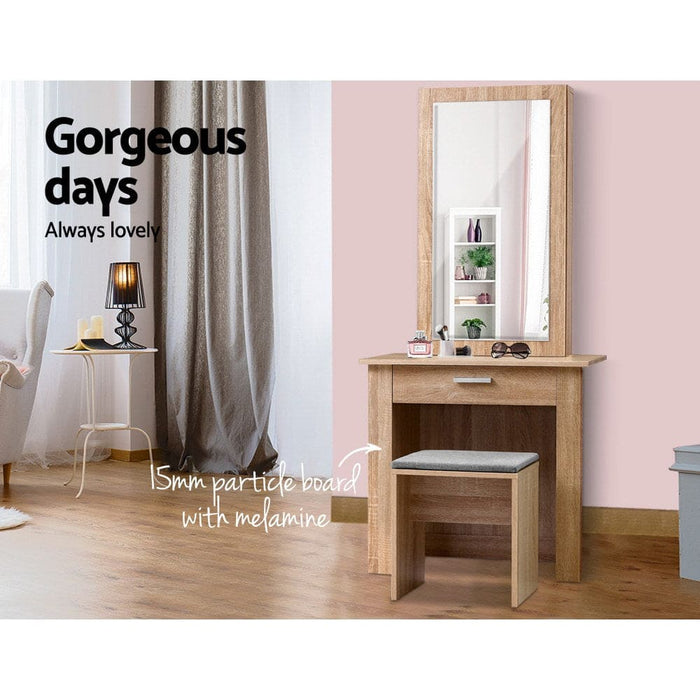 Artiss Dressing Table Mirror Stool Jewellery Cabinet Makeup